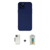 ieg™ iPhone 12 Pro Max Kılıf Çekirdek Modern Serisi - Siyah Polymer Nano Ekran Koruyucu + Shine Kamera Lens - GD