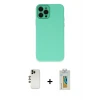 ieg™ iPhone 12 Pro Max Kılıf Çekirdek Modern Serisi - Siyah Polymer Nano Ekran Koruyucu + Shine Kamera Lens - GD