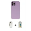 ieg™ iPhone 12 Pro Max Kılıf Çekirdek Modern Serisi - Siyah Polymer Nano Ekran Koruyucu + Shine Kamera Lens - GD