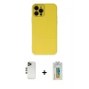 ieg™ iPhone 12 Pro Max Kılıf Çekirdek Modern Serisi - Siyah Polymer Nano Ekran Koruyucu + Shine Kamera Lens - GD