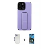 ieg™ iPhone 12 Pro Max Kılıf Çekirdek Yansıma - Siyah 34D Izgaralı Cam + Shine Kamera Lens - LT