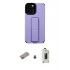 ieg™ iPhone 12 Pro Max Kılıf Çekirdek Yansıma - Siyah Bilvis Hayalet Cam Ekran Koruyucu + Shine Kamera Lens Koruma Cam - SABE