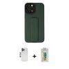 ieg™ iPhone 12 Pro Max Kılıf Çekirdek Yansıma - Siyah Polymer Nano Ekran Koruyucu + Shine Kamera Lens - LT