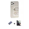ieg™ iPhone 12 Pro Max Kılıf Eksen Asil Prime - Şeffaf Temperli Cam Ekran Koruyucu + Metal Kamera Lens Koruma Cam - GD