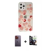 ieg™ iPhone 12 Pro Max Kılıf Eksen Asil Prime - Şeffaf Temperli Cam Ekran Koruyucu + Neon Fosforlu Kamera Lens - TU
