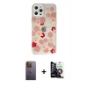 ieg™ iPhone 12 Pro Max Kılıf Eksen Asil Prime - Şeffaf Temperli Cam Ekran Koruyucu + Neon Fosforlu Kamera Lens - SI