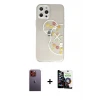 ieg™ iPhone 12 Pro Max Kılıf Eksen Asil Prime - Şeffaf Temperli Cam Ekran Koruyucu + Neon Fosforlu Kamera Lens - TU