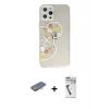 ieg™ iPhone 12 Pro Max Kılıf Eksen Asil Prime - Şeffaf Uv Polymer Nano Ekran Koruyucu + Renkli Kamera Lens Koruma Cam - TU