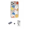 ieg™ iPhone 12 Pro Max Kılıf Eksen Asil Prime - Şeffaf Uv Polymer Nano Ekran Koruyucu + Renkli Kamera Lens Koruma Cam - TU