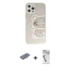 ieg™ iPhone 12 Pro Max Kılıf Eksen Asil Prime - Şeffaf Uv Polymer Nano Ekran Koruyucu + Renkli Kamera Lens Koruma Cam - TU