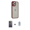 ieg™ iPhone 12 Pro Max Kılıf Eksen Doku Prime - Siyah Joko Magic 5D Cam + Neon Fosforlu Kamera Lens - YL