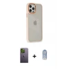 ieg™ iPhone 12 Pro Max Kılıf Eksen Doku Prime - Siyah Joko Magic 5D Cam + Neon Fosforlu Kamera Lens - YL