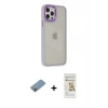 ieg™ iPhone 12 Pro Max Kılıf Eksen Doku Prime - Siyah Mat Seramik Nano Ekran Koruyucu + Shine Kamera Lens Koruma Cam - GI