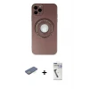 ieg™ iPhone 12 Pro Max Kılıf Eksen Klasik Prime - Şeffaf Uv Polymer Nano Ekran Koruyucu + Renkli Kamera Lens Koruma Cam - YL
