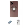 ieg™ iPhone 12 Pro Max Kılıf Eksen Klasik Prime - Şeffaf Uv Polymer Nano Ekran Koruyucu + Shine Kamera Lens Koruma Cam - GI