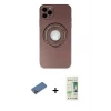 ieg™ iPhone 12 Pro Max Kılıf Eksen Klasik Prime - Siyah 20D Premium Cam Ekran Koruyucu + Shine Kamera Lens Koruma Cam - GD