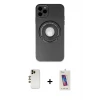 ieg™ iPhone 12 Pro Max Kılıf Eksen Klasik Prime - Siyah Joko 5D Cam + Shine Kamera Lens - GD