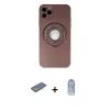 ieg™ iPhone 12 Pro Max Kılıf Eksen Klasik Prime - Siyah Joko Magic 5D Cam + Renkli Kamera Lens Koruma Cam - YL