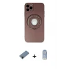 ieg™ iPhone 12 Pro Max Kılıf Eksen Klasik Prime - Siyah Joko Magic 5D Cam + Shine Kamera Lens Koruma Cam - SH