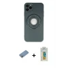 ieg™ iPhone 12 Pro Max Kılıf Eksen Klasik Prime - Siyah Polymer Nano Ekran Koruyucu + Shine Kamera Lens Koruma Cam - GS
