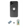 ieg™ iPhone 12 Pro Max Kılıf Eksen Klasik Prime - Siyah Polymer Nano Ekran Koruyucu + Shine Kamera Lens Koruma Cam - GI