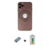 ieg™ iPhone 12 Pro Max Kılıf Eksen Klasik Prime - Siyah Polymer Nano Ekran Koruyucu + Shine Kamera Lens Koruma Cam - GI