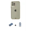 ieg™ iPhone 12 Pro Max Kılıf Eksen Minimal Koleksiyonu - Siyah Joko Magic 5D Cam + Shine Kamera Lens Koruma Cam - GD