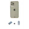 ieg™ iPhone 12 Pro Max Kılıf Eksen Minimal Koleksiyonu - Siyah Joko Magic 5D Cam + Shine Kamera Lens Koruma Cam - GS