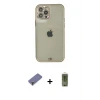 ieg™ iPhone 12 Pro Max Kılıf Eksen Minimal Koleksiyonu - Siyah Joko Magic 5D Hayalet Cam + Metal Kamera Lens Koruma Cam - GD
