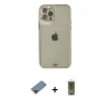 ieg™ iPhone 12 Pro Max Kılıf Eksen Minimal Koleksiyonu - Siyah Joko Magic 5D Hayalet Cam + Metal Kamera Lens Koruma Cam - KI
