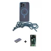 ieg™ iPhone 12 Pro Max Kılıf Eksen Özel Seri - Şeffaf 360 Full Body Arka Koruyucu + Renkli Kamera Lens Koruma Cam - SI