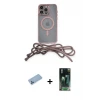 ieg™ iPhone 12 Pro Max Kılıf Eksen Özel Seri - Şeffaf 360 Full Body Arka Koruyucu + Shine Kamera Lens Koruma Cam - MI