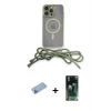 ieg™ iPhone 12 Pro Max Kılıf Eksen Özel Seri - Şeffaf 360 Full Body Arka Koruyucu + Shine Kamera Lens Koruma Cam - MI