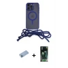 ieg™ iPhone 12 Pro Max Kılıf Eksen Özel Seri - Şeffaf 360 Full Body Arka Koruyucu + Shine Kamera Lens Koruma Cam - MI