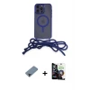 ieg™ iPhone 12 Pro Max Kılıf Eksen Özel Seri - Şeffaf Temperli Cam Ekran Koruyucu + Metal Kamera Lens Koruma Cam - SH