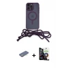 ieg™ iPhone 12 Pro Max Kılıf Eksen Özel Seri - Şeffaf Temperli Cam Ekran Koruyucu + Renkli Kamera Lens Koruma Cam - YL