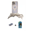 ieg™ iPhone 12 Pro Max Kılıf Eksen Özel Seri - Siyah 18D Cam Ekran Koruyucu + Renkli Kamera Lens Koruma Cam - TU