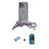 ieg™ iPhone 12 Pro Max Kılıf Eksen Özel Seri - Siyah 18D Cam Ekran Koruyucu + Shine Kamera Lens Koruma Cam - MI