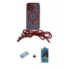 ieg™ iPhone 12 Pro Max Kılıf Eksen Özel Seri - Siyah 18D Cam Ekran Koruyucu + Shine Kamera Lens Koruma Cam - MI