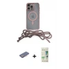 ieg™ iPhone 12 Pro Max Kılıf Eksen Özel Seri - Siyah 20D Premium Cam Ekran Koruyucu + Renkli Kamera Lens Koruma Cam - PE