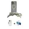 ieg™ iPhone 12 Pro Max Kılıf Eksen Özel Seri - Siyah 3D Antistatik Seramik Nano Ekran Koruyucu + Shine Kamera Lens - GD