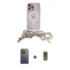 ieg™ iPhone 12 Pro Max Kılıf Eksen Özel Seri - Siyah Joko Magic 5D Hayalet Cam + Neon Fosforlu Kamera Lens - YL