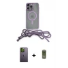 ieg™ iPhone 12 Pro Max Kılıf Eksen Özel Seri - Siyah Joko Magic 5D Hayalet Cam + Neon Fosforlu Kamera Lens - YL