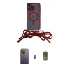 ieg™ iPhone 12 Pro Max Kılıf Eksen Özel Seri - Siyah Joko Magic 5D Hayalet Cam + Neon Fosforlu Kamera Lens - YL