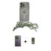 ieg™ iPhone 12 Pro Max Kılıf Eksen Özel Seri - Siyah Joko Magic 5D Hayalet Cam + Neon Fosforlu Kamera Lens - YL