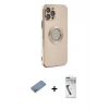 ieg™ iPhone 12 Pro Max Kılıf İz Form Serisi - Şeffaf Uv Polymer Nano Ekran Koruyucu + Shine Kamera Lens Koruma Cam - GS