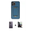 ieg™ iPhone 12 Pro Max Kılıf Kozmos Minimal Prime - Şeffaf Temperli Cam Ekran Koruyucu + Neon Fosforlu Kamera Lens - BZ