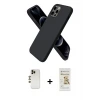 ieg™ iPhone 12 Pro Max Kılıf Kozmos Yansıma Özel Seri - Siyah Mat Seramik Nano Ekran Koruyucu + Shine Kamera Lens - GD