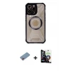 ieg™ iPhone 12 Pro Max Kılıf Kutup Modern - Şeffaf Temperli Cam Ekran Koruyucu + Shine Kamera Lens Koruma Cam - PE