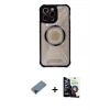 ieg™ iPhone 12 Pro Max Kılıf Kutup Modern - Şeffaf Temperli Cam Ekran Koruyucu + Shine Kamera Lens Koruma Cam - SH